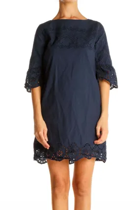 Blue Lace Bohemian Shift Dress