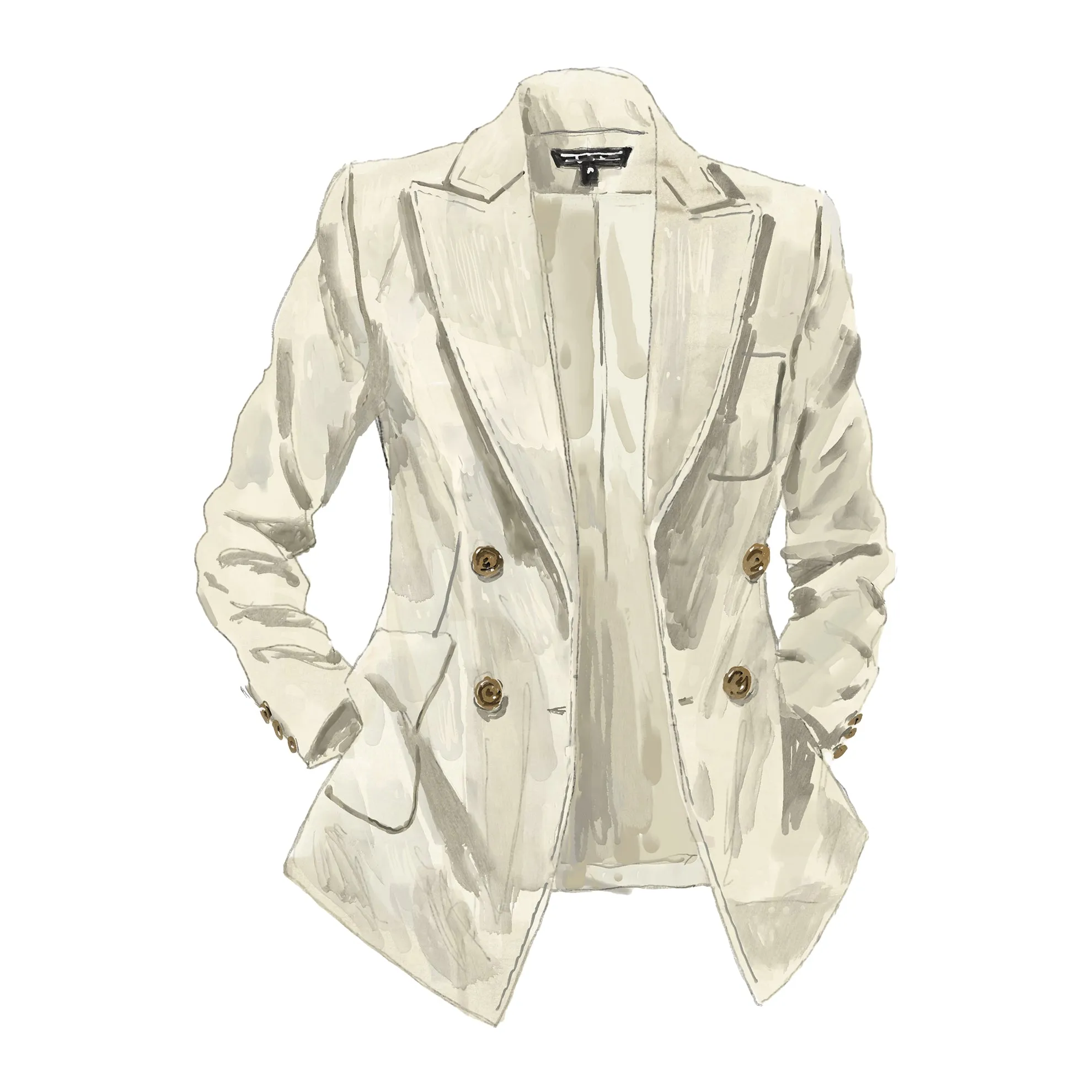 Double-Breasted Linen Blazer